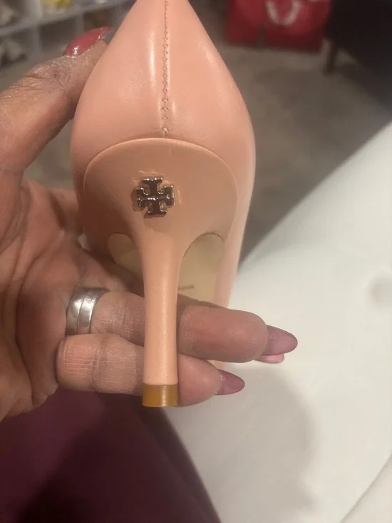 Tory Burch Blush Pink Pointed Pumps with Silver Cap Toe - Picture 10 of 10